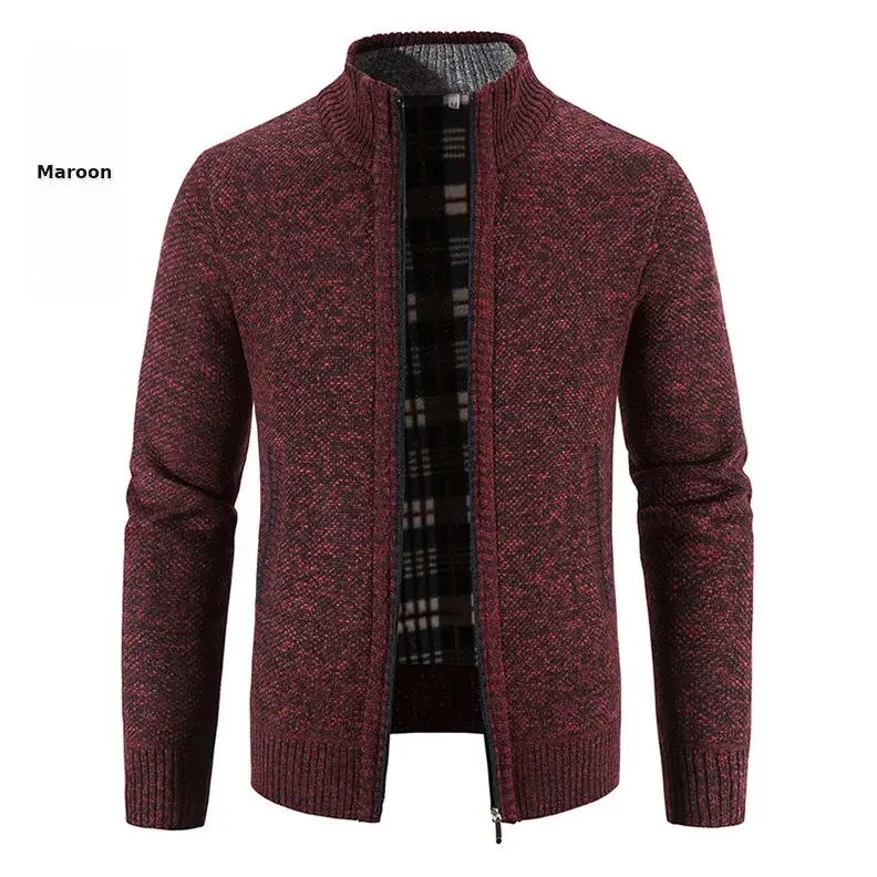 Men's Grey Knitted Casual Cardigan Coat — feature 8