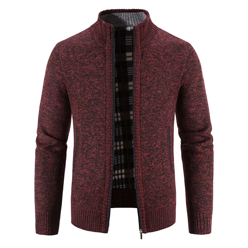 Men's Grey Knitted Casual Cardigan Coat