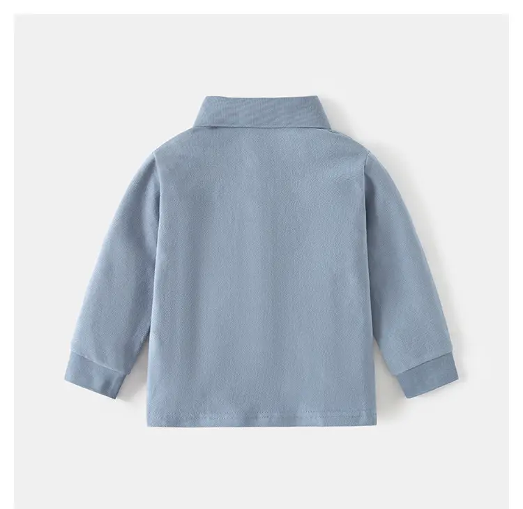 Children's Striped Blue Polo Shirt Set for Boys — feature 11