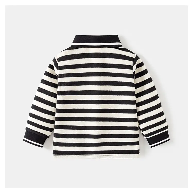 Children's Striped Blue Polo Shirt Set for Boys — feature 9