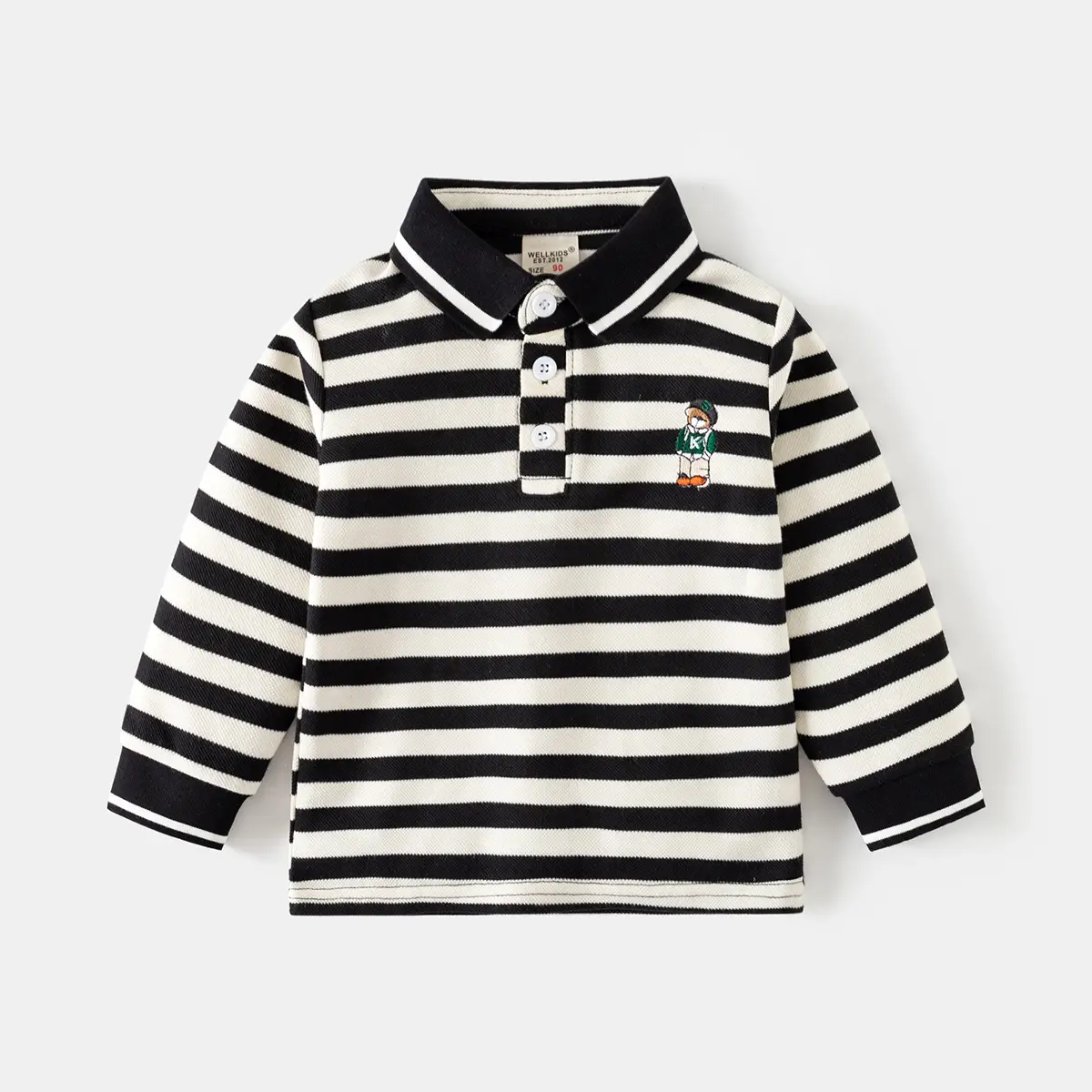 Children's Striped Blue Polo Shirt Set for Boys