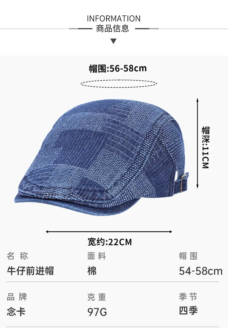 Dark Gray Breathable Denim Cap for Men — feature 4