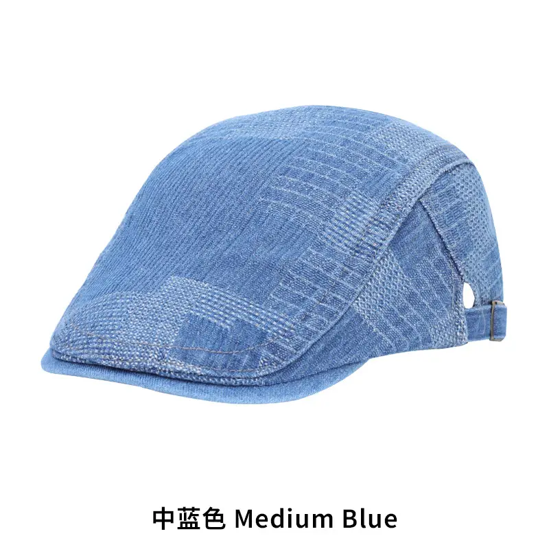 Dark Gray Breathable Denim Cap for Men - Image 3