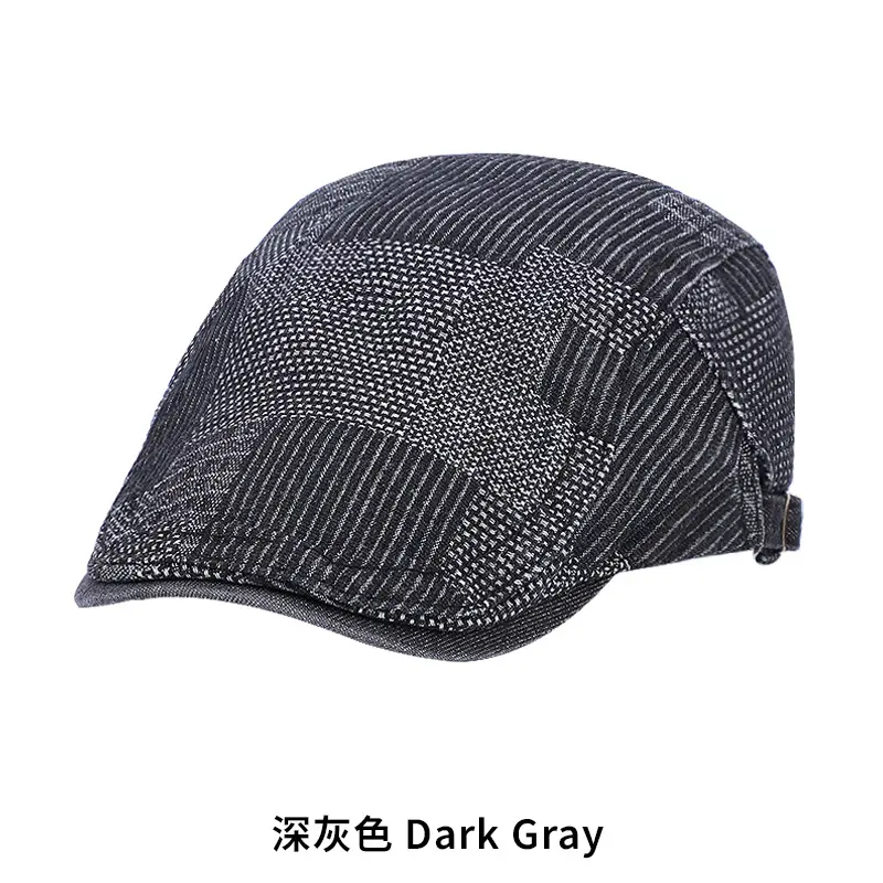 Dark Gray Breathable Denim Cap for Men - Image 4