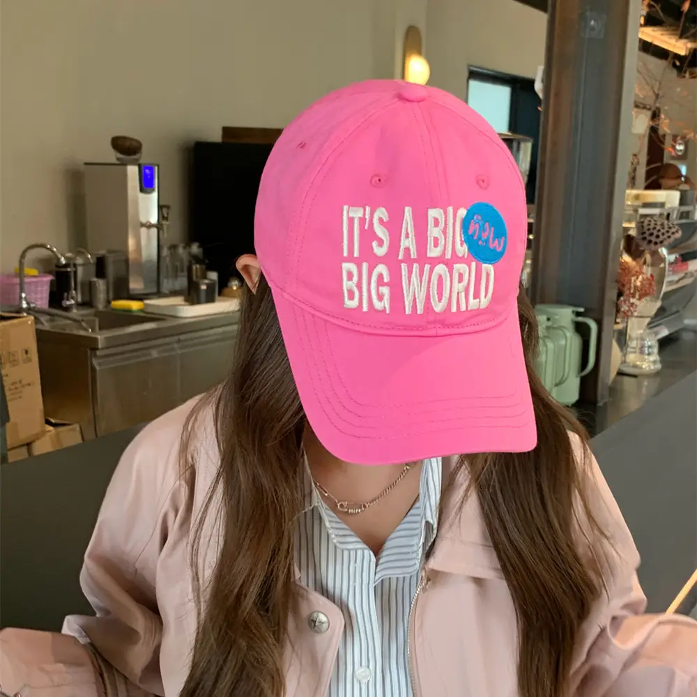 Women Pink Embroidered Baseball Cap - Image 7