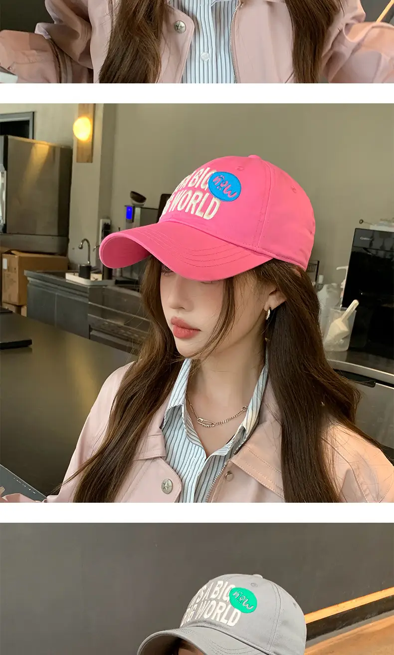Women Pink Embroidered Baseball Cap — feature 7