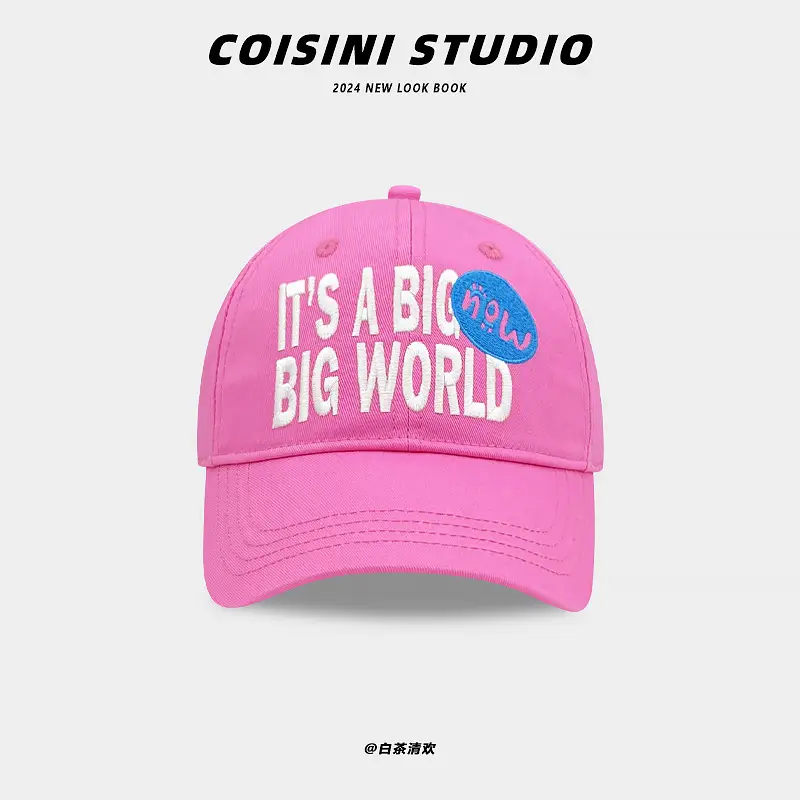Women Pink Embroidered Baseball Cap - Image 3