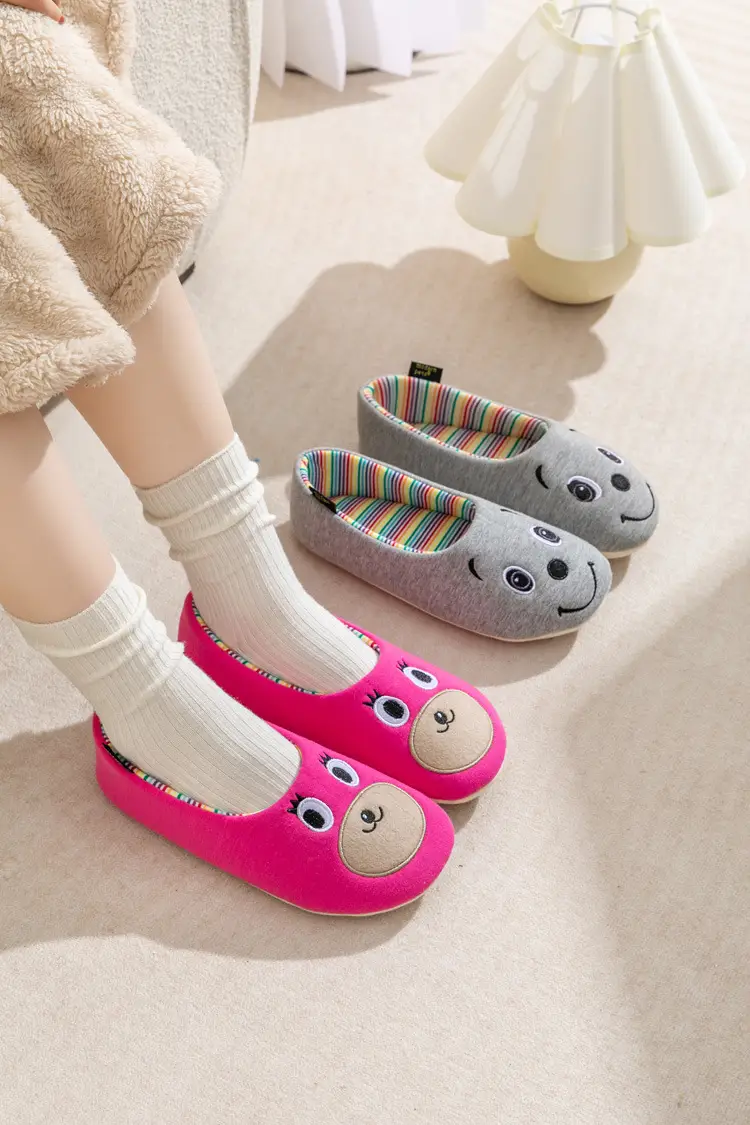 Japanese-style Women's Parent-child Autumn and Winter Cartoon Home Household Indoor Soft-soled Moon Shoes Cotton Slippers Feeling of Stepping on Shit — feature 12