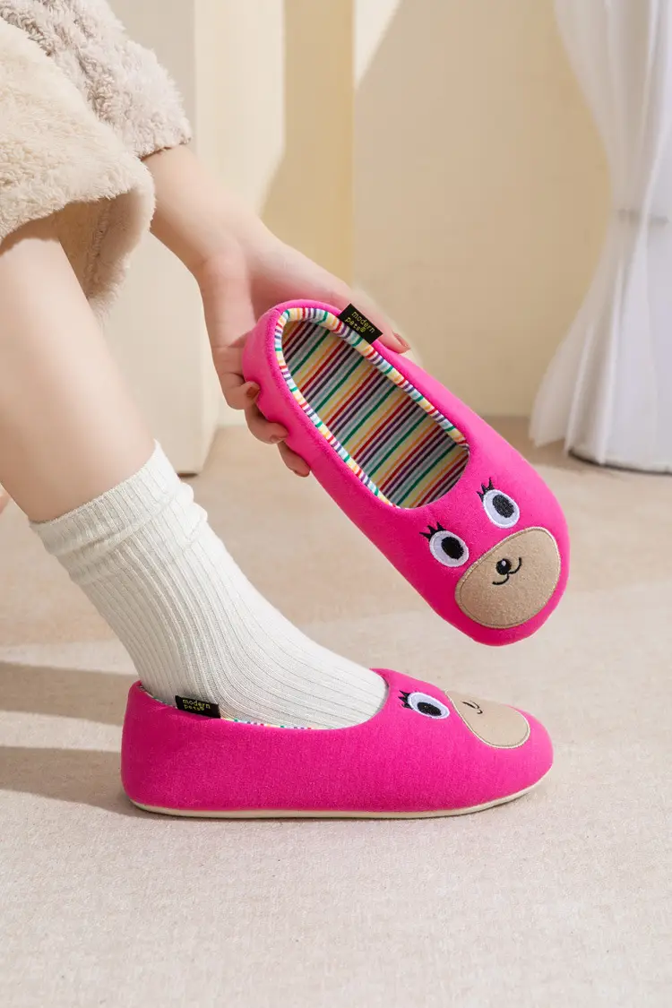 Japanese-style Women's Parent-child Autumn and Winter Cartoon Home Household Indoor Soft-soled Moon Shoes Cotton Slippers Feeling of Stepping on Shit — feature 13
