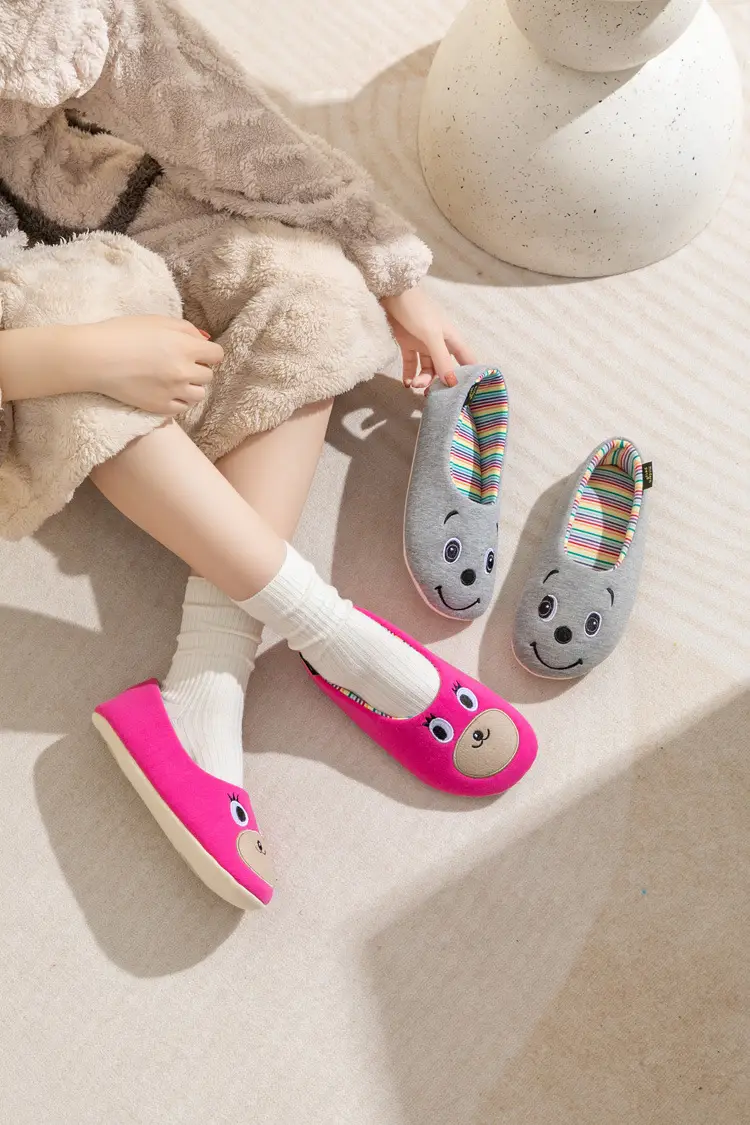 Japanese-style Women's Parent-child Autumn and Winter Cartoon Home Household Indoor Soft-soled Moon Shoes Cotton Slippers Feeling of Stepping on Shit — feature 9