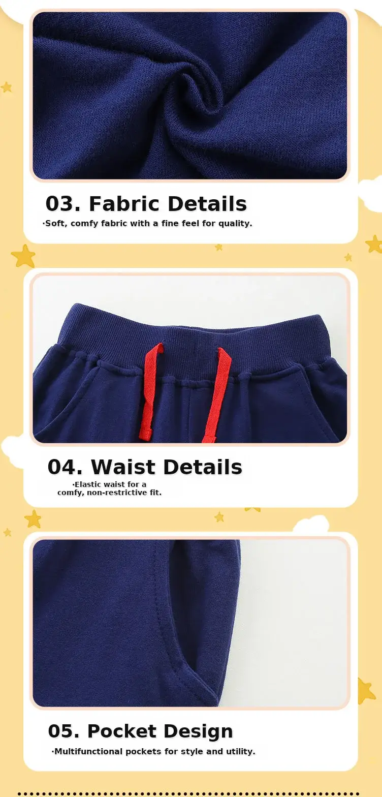 25 Autumn New Girls' Knitted Cotton Trouser Blue Embroidered — feature 37