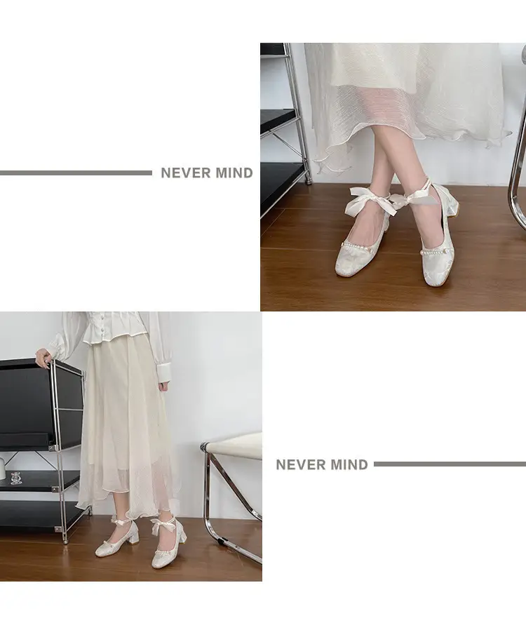 High Heels Women's 2025 New New Chinoiserie Pearl Retro Thick Heel Mary Jane Shoes Square Toe Shallow Mouth Versatile Shoes — feature 12