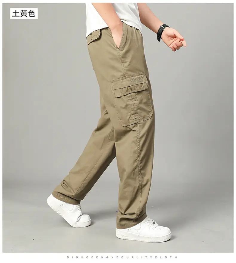 2025 Men Beige Cargo Pants Thin Sports Wear — feature 11