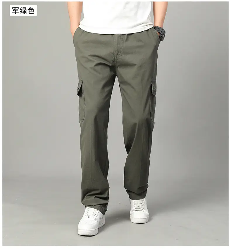 2025 Men Beige Cargo Pants Thin Sports Wear — feature 15