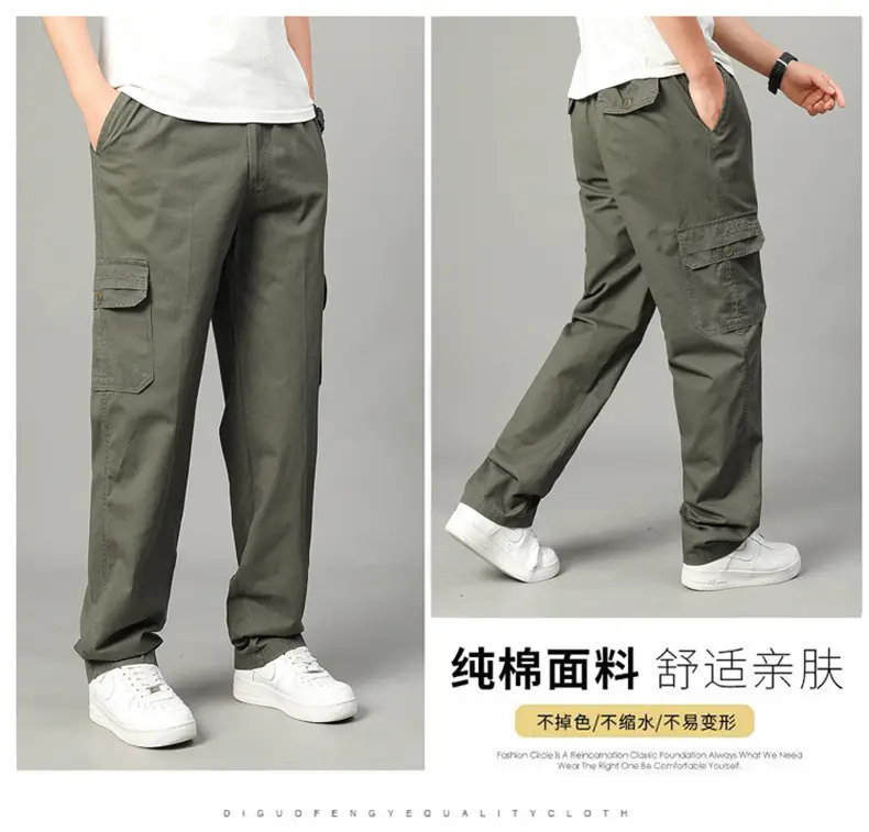 2025 Men Beige Cargo Pants Thin Sports Wear — feature 18