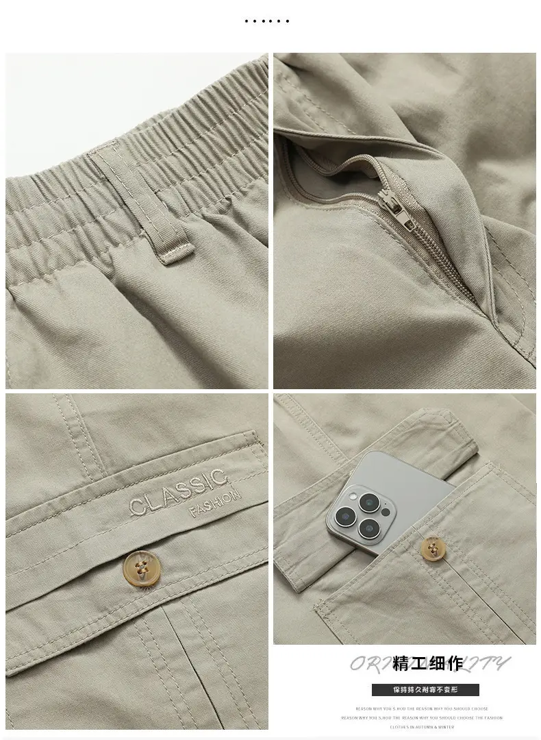 2025 Men Beige Cargo Pants Thin Sports Wear — feature 6