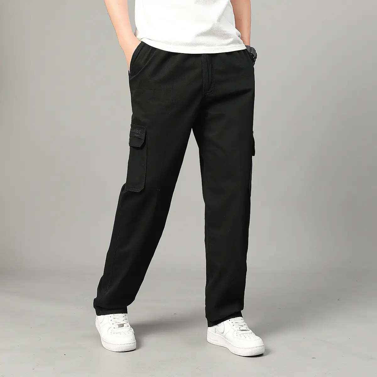 2025 Men Beige Cargo Pants Thin Sports Wear - Image 4