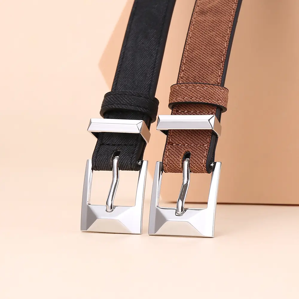 Women's Leather Belt with Cowhide Pin Buckle, 2.5cm Width - Image 5