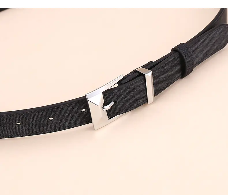 Women's Leather Belt with Cowhide Pin Buckle, 2.5cm Width — feature 10