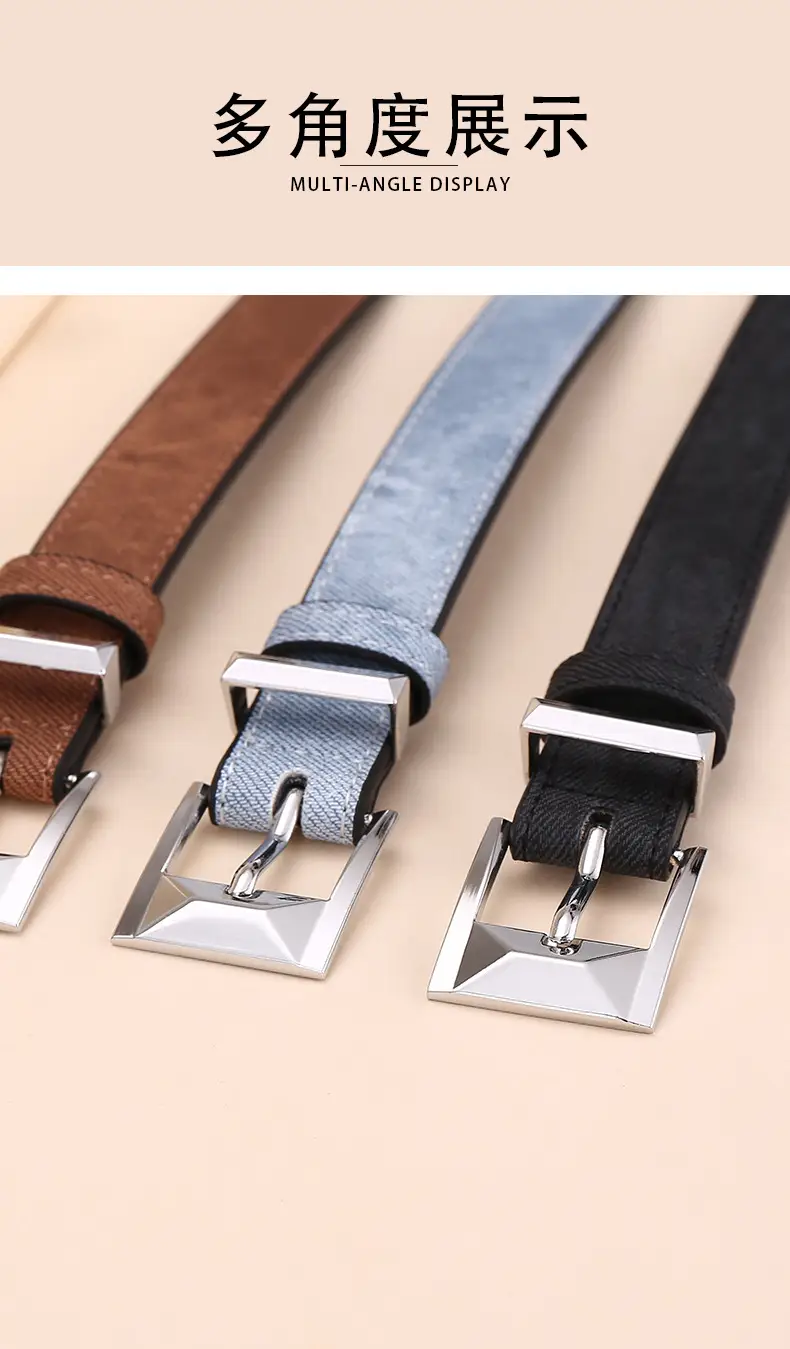 Women's Leather Belt with Cowhide Pin Buckle, 2.5cm Width — feature 13