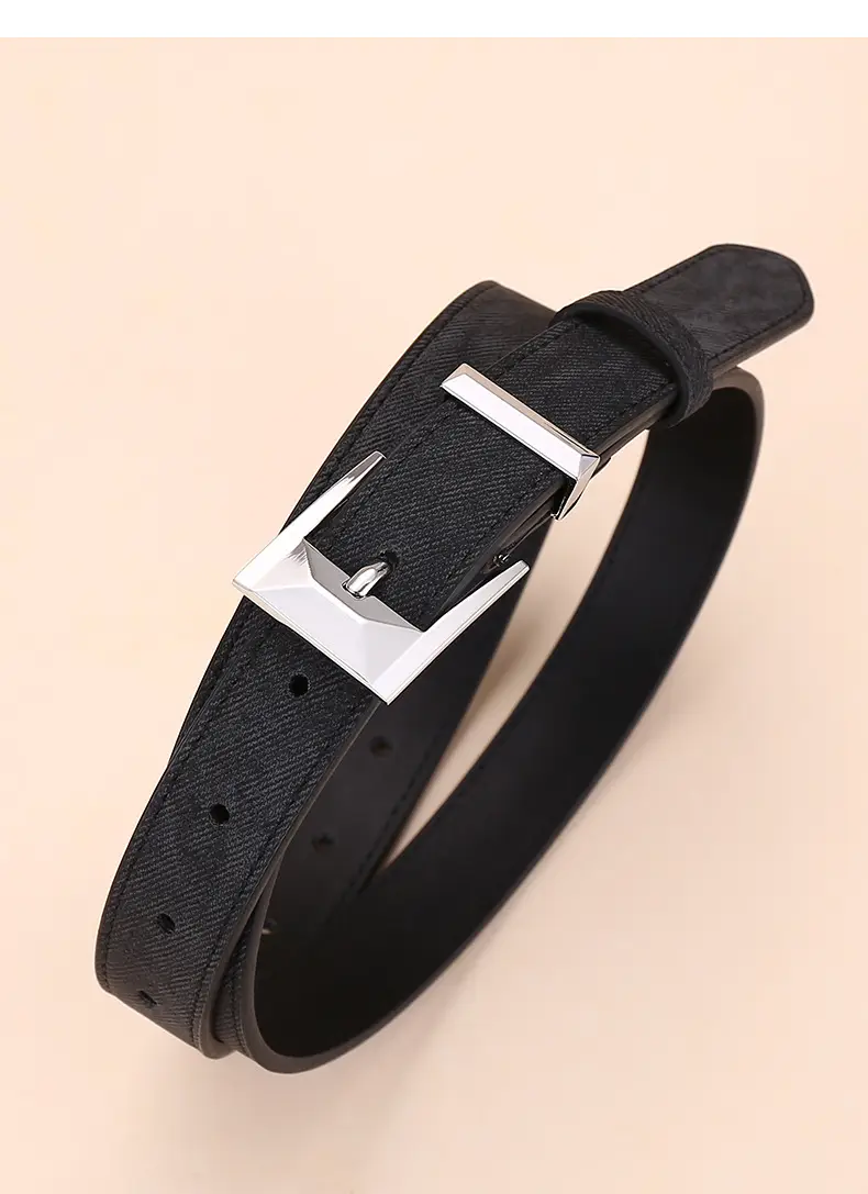 Women's Leather Belt with Cowhide Pin Buckle, 2.5cm Width — feature 14