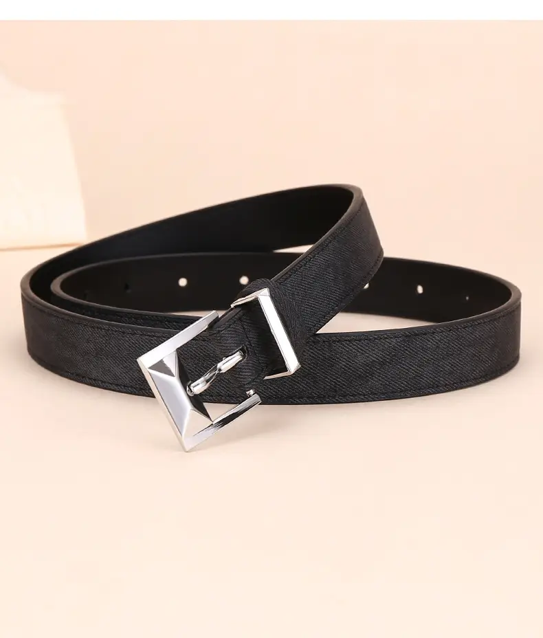 Women's Leather Belt with Cowhide Pin Buckle, 2.5cm Width — feature 24