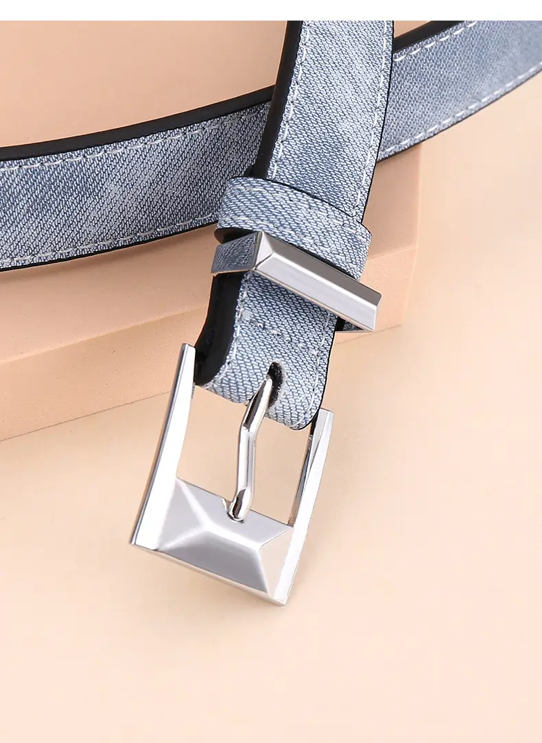 Women's Leather Belt with Cowhide Pin Buckle, 2.5cm Width — feature 26
