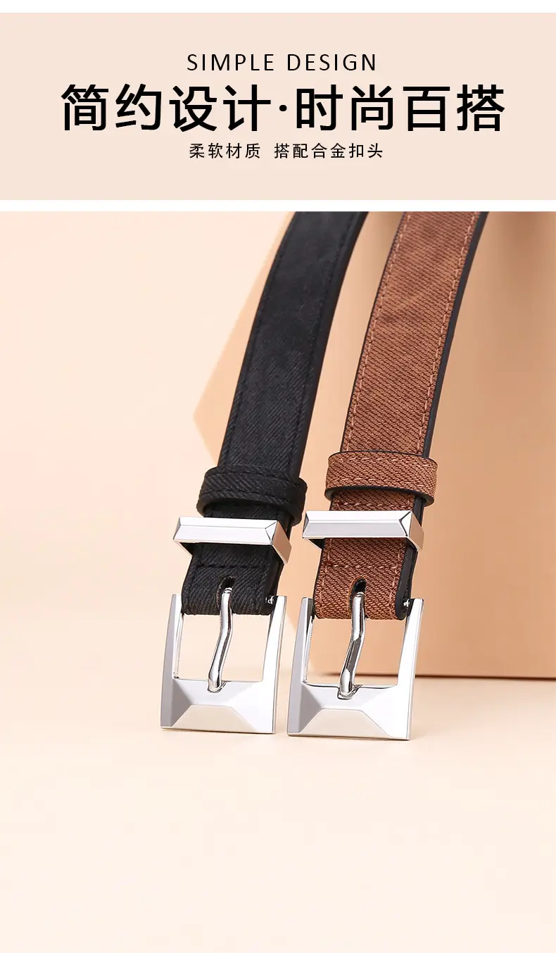 Women's Leather Belt with Cowhide Pin Buckle, 2.5cm Width — feature 3