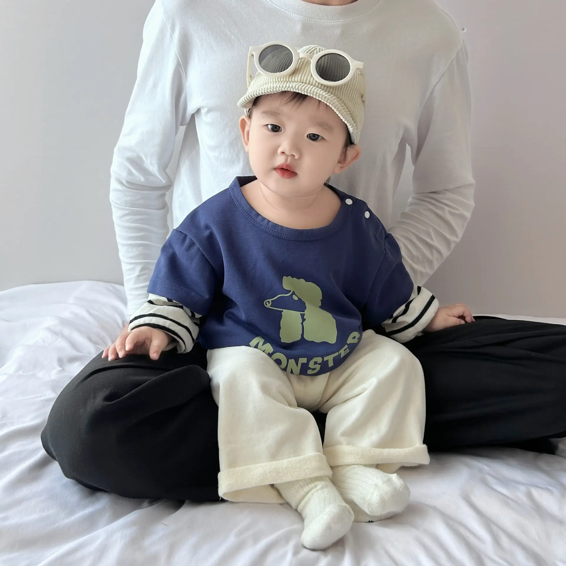 Boys Fake Two-Piece Long Sleeve T-Shirt Purple 2025 - Image 5