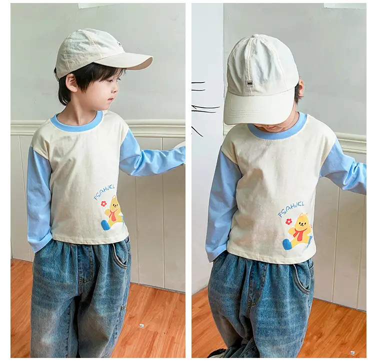2025 Kids T-Shirt Pure Cotton Boys Orange Cartoon Long Sleeve — feature 14