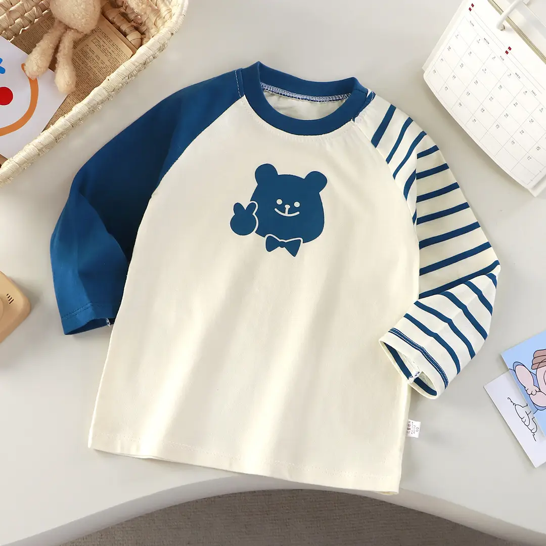 2025 Kids T-Shirt Pure Cotton Boys Orange Cartoon Long Sleeve - Image 14