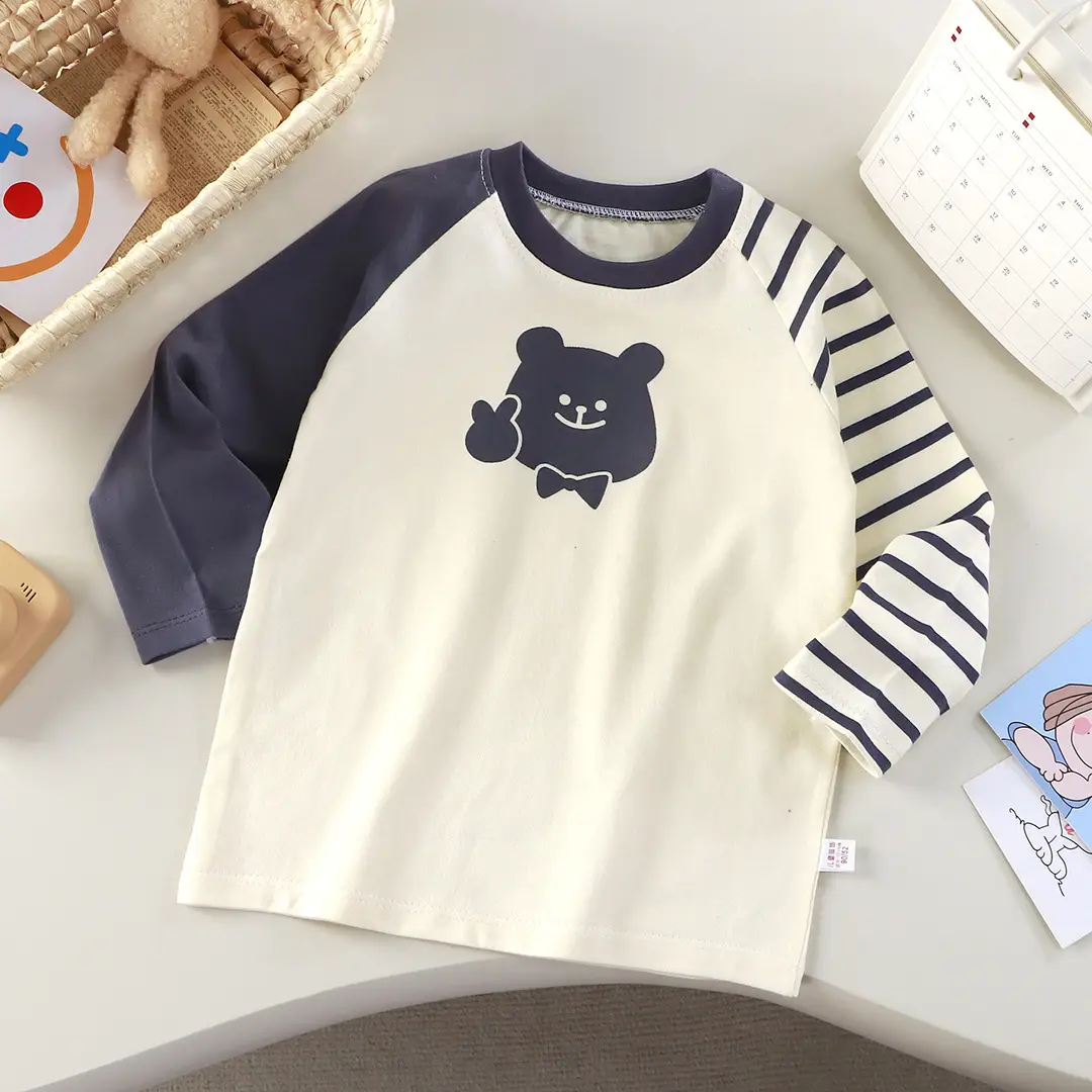 2025 Kids T-Shirt Pure Cotton Boys Orange Cartoon Long Sleeve - Image 6