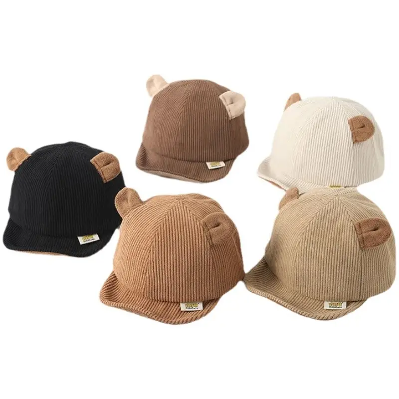 Cute Bear Ears Cotton Baby Hat Beige - Image 20