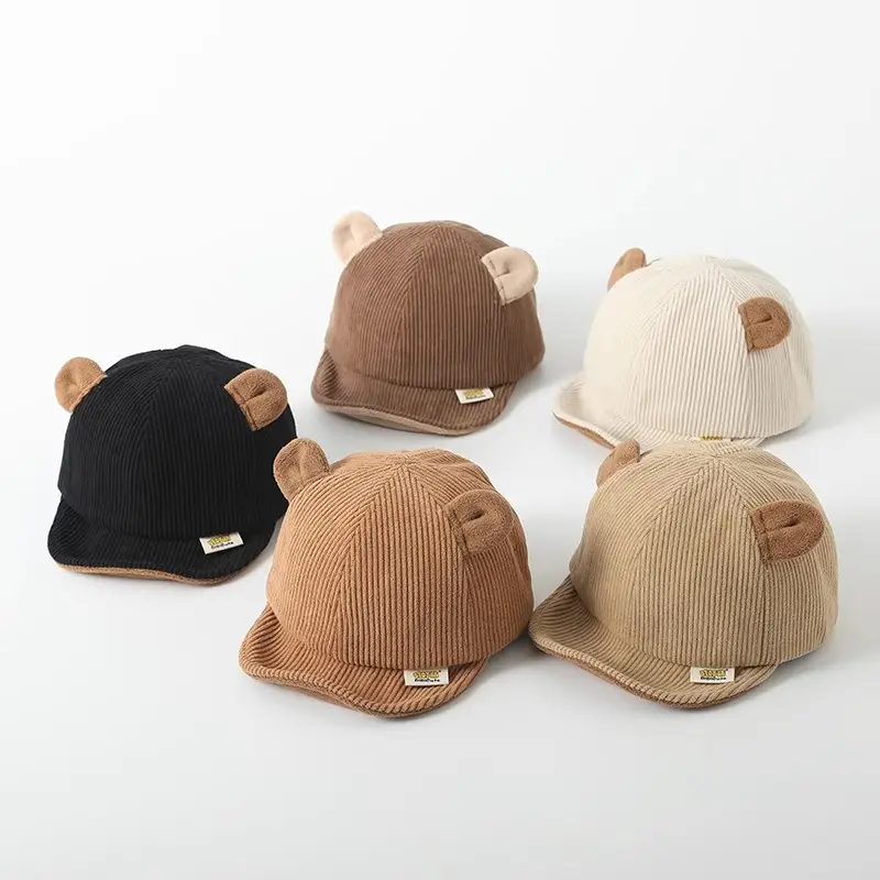 Cute Bear Ears Cotton Baby Hat Beige — feature 1