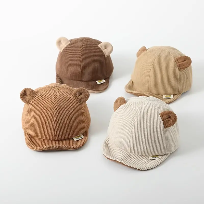 Cute Bear Ears Cotton Baby Hat Beige — feature 2