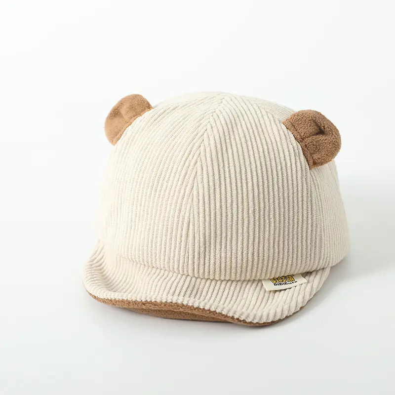 Cute Bear Ears Cotton Baby Hat Beige - Image 2