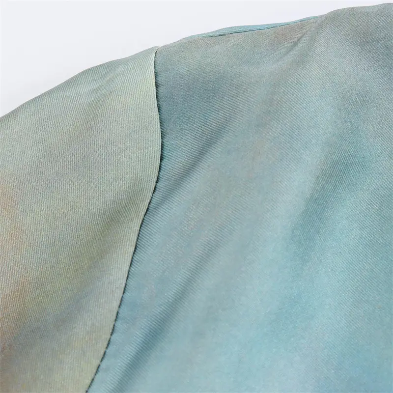 Foreign Trade 2024 Summer New Women's Wear Silk Satin Texture Gradient Loose Shirt Top Tie-Dye Printed Pants suit — feature 5