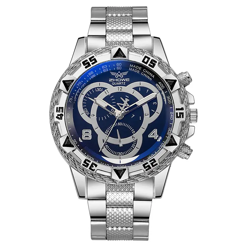 Men's White Gold Chronograph Watch with White Strap — feature 12