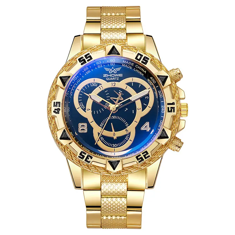 Men's White Gold Chronograph Watch with White Strap - Image 3