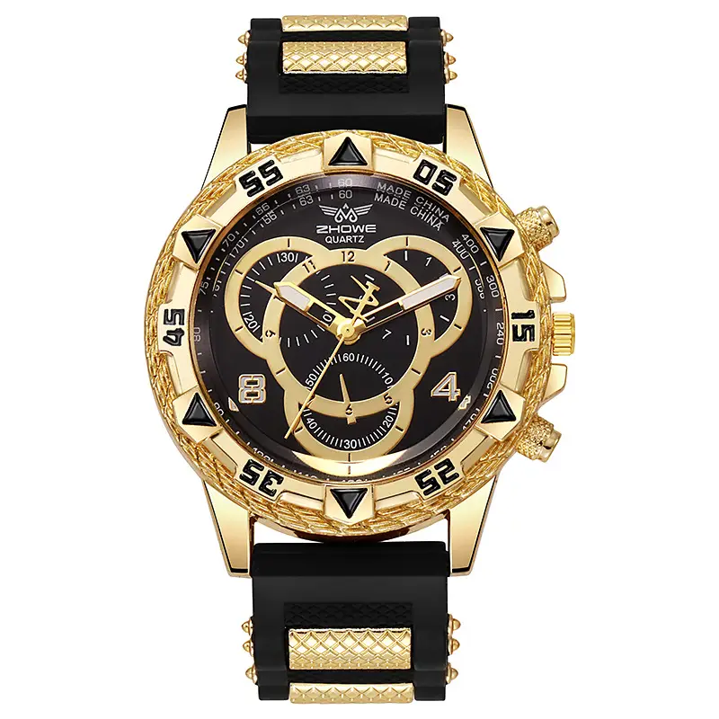 Men's White Gold Chronograph Watch with White Strap - Image 7