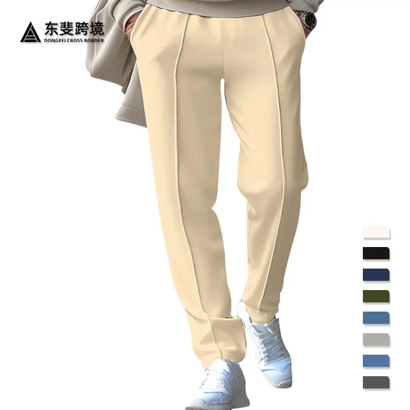 Men's Olive Green Loose Straight Leg Pants Spring Summer - Image 10