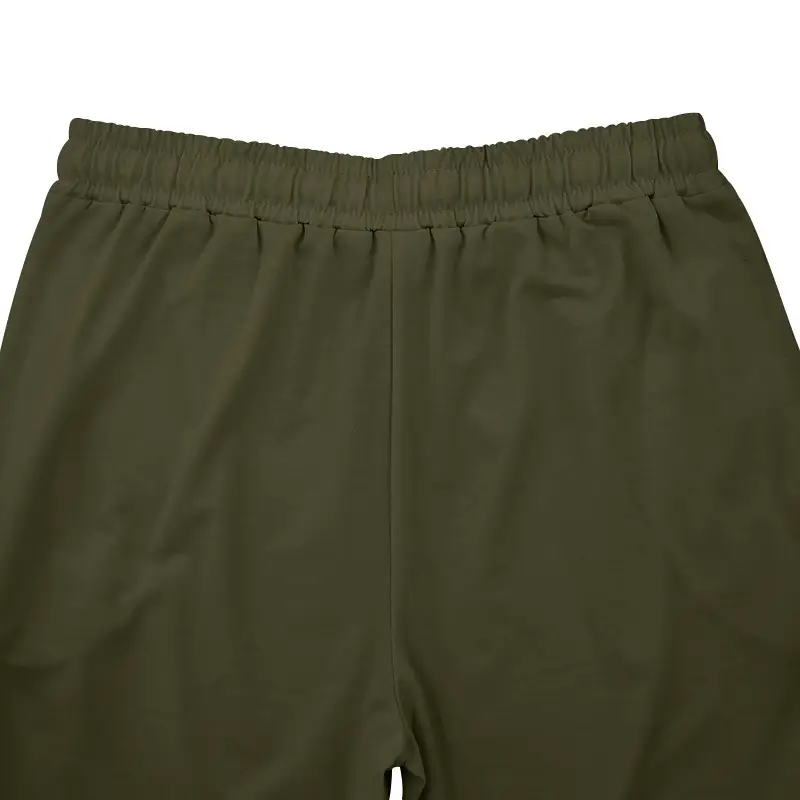 Men's Olive Green Loose Straight Leg Pants Spring Summer — feature 32