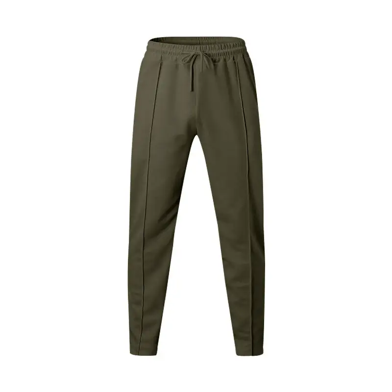 Men's Olive Green Loose Straight Leg Pants Spring Summer — feature 34