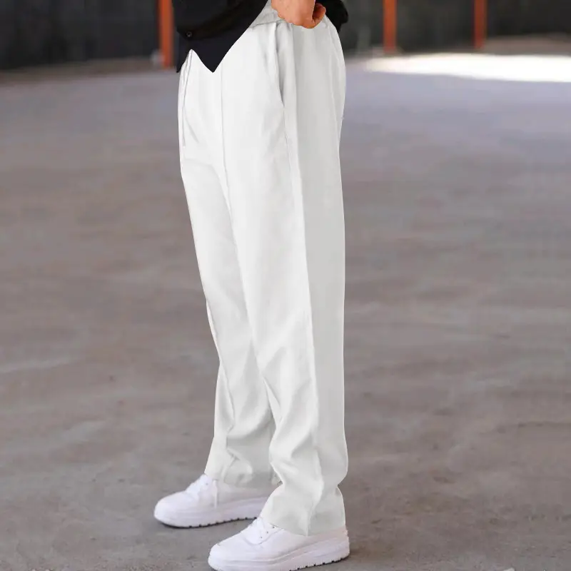Men's Olive Green Loose Straight Leg Pants Spring Summer — feature 4