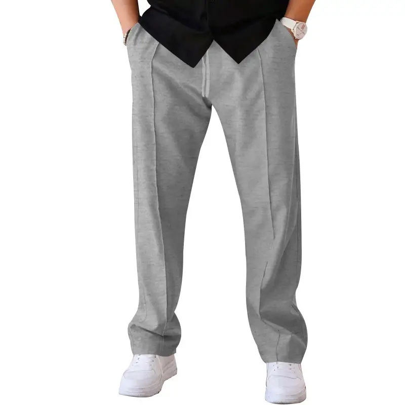 Men's Olive Green Loose Straight Leg Pants Spring Summer - Image 6