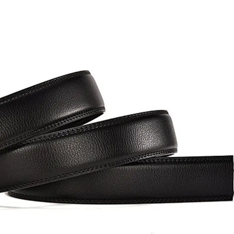 Black Leather Belt for Men Automatic Buckle