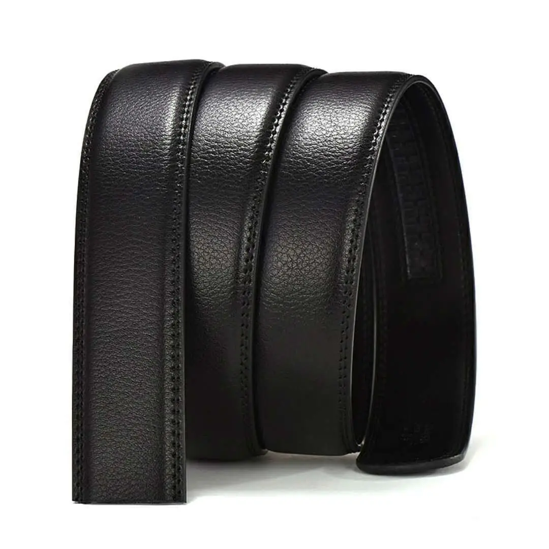 Black Leather Belt for Men Automatic Buckle