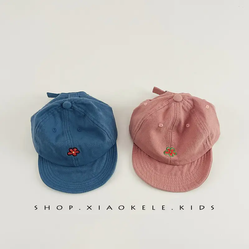Red Floral Baby Cap for Girls Soft Bristle Hat - Image 8