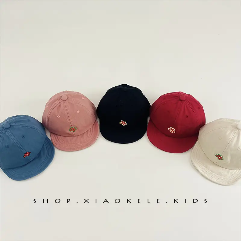 Red Floral Baby Cap for Girls Soft Bristle Hat - Image 10