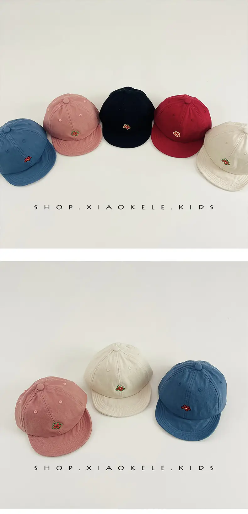 Red Floral Baby Cap for Girls Soft Bristle Hat — feature 2